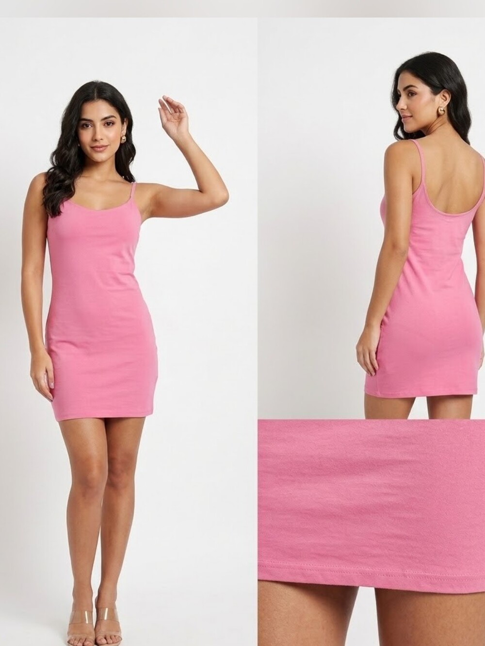 Haute Monde Pink Spaghetti Strap Mini Dress